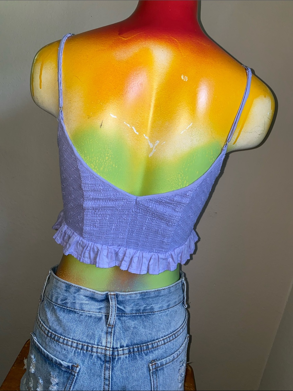 Urban Outfitters Lavender Textured Cropped Cami - Picture 6 of 9